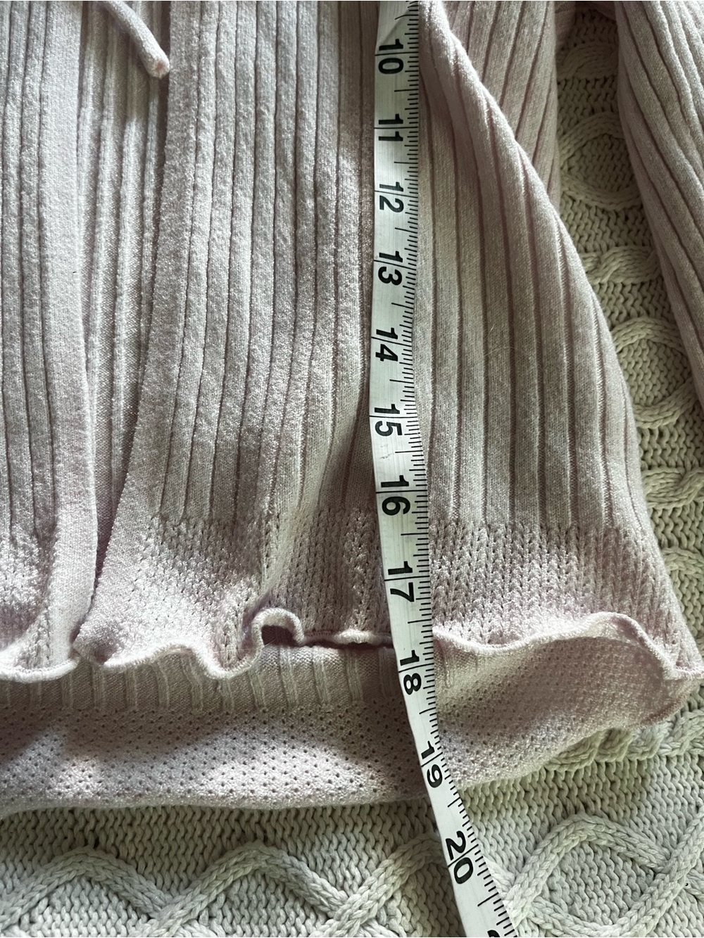 Jessica Simpson Ruffled Collar Ribbed Cardigan - Light Pink- Size XS - Picture 4 of 8
